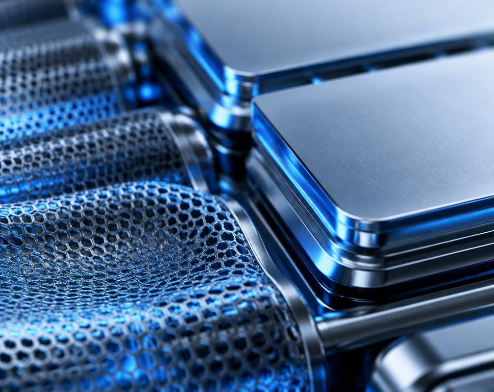 Close-up of the thermoelectric cooling plates and airflow mesh